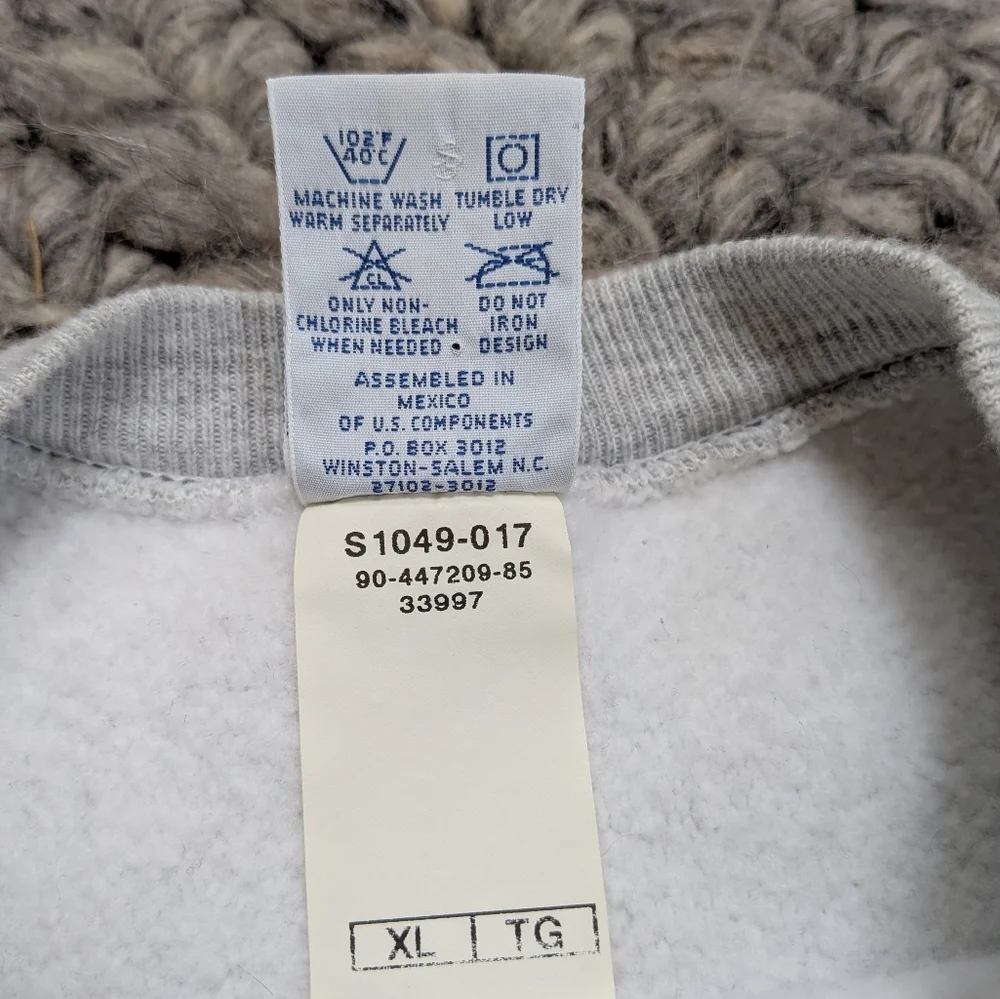 Vintage 90's Champion Reverse Weave Manhattan College Sweatshirt Gray Green XL - Picture 5 of 9